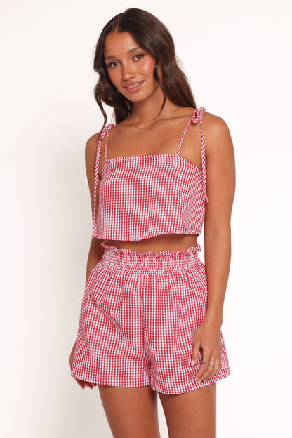 Callum Short Set - Red Gingham