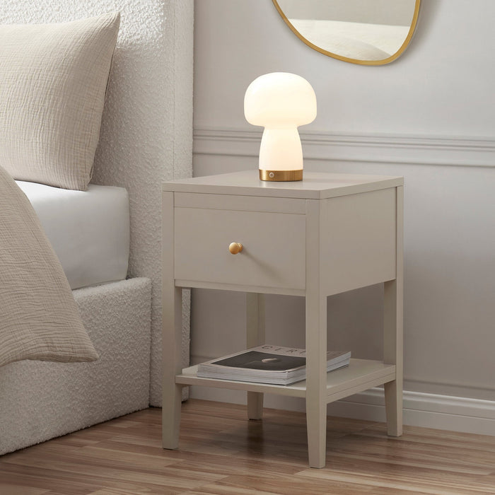 Poppy 1 Drawer Nightstand - Taupe - DUSK