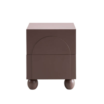 Rachel Arch Front 2 Drawer Bedside Table - Mocha - DUSK