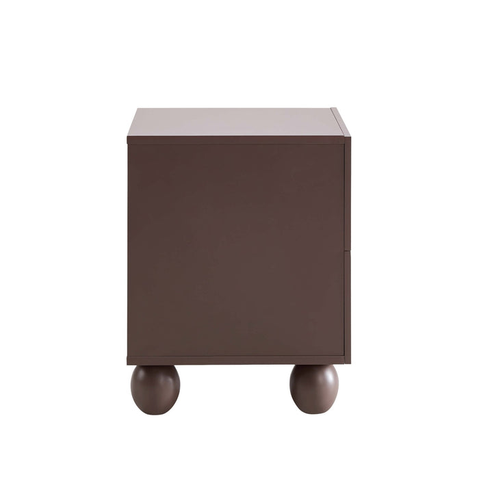 Rachel Arch Front 2 Drawer Bedside Table - Mocha - DUSK