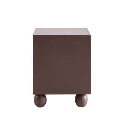 Rachel Arch Front 2 Drawer Bedside Table - Mocha - DUSK
