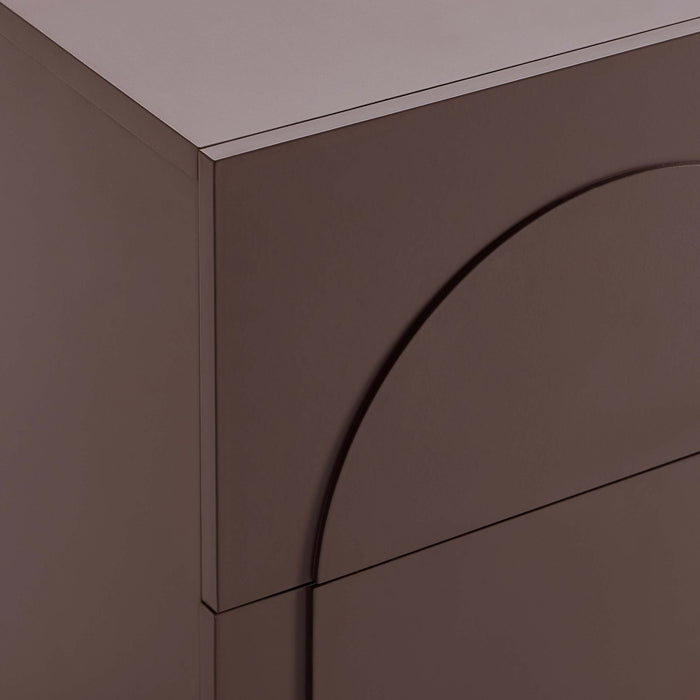 Rachel Arch Front 2 Drawer Bedside Table - Mocha - DUSK