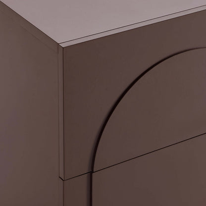 Rachel Arch Front 2 Drawer Bedside Table - Mocha - DUSK