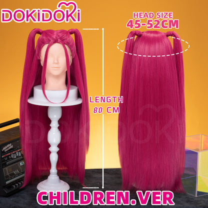 【Ready For Ship】【Last Batch】【80 CM】【Front Lace】【Kids Version】DokiDoki Movie Anime Cosplay Women Wig Long Pink Straight Hair Two Ponytails