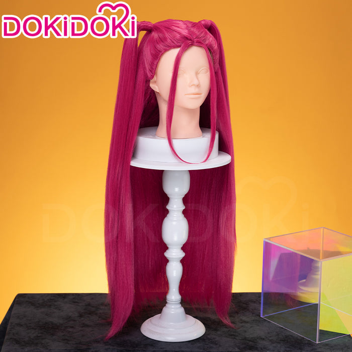 【Ready For Ship】【Last Batch】【80 CM】【Front Lace】【Kids Version】DokiDoki Movie Anime Cosplay Women Wig Long Pink Straight Hair Two Ponytails