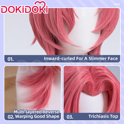 【Ready For Ship】【Last Batch】DokiDoki Movie Anime Cosplay Men Wig Long Curly Pink Hair