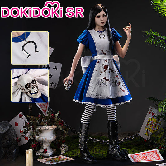 【Ready For Ship】【Size S-3XL】DokiDoki-SR Game Alice: Madness Returns Cosplay Alice Costume Blue Dress