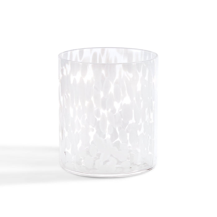 Sarda Dotty Glass Tumblers - Set of 4 - White - DUSK