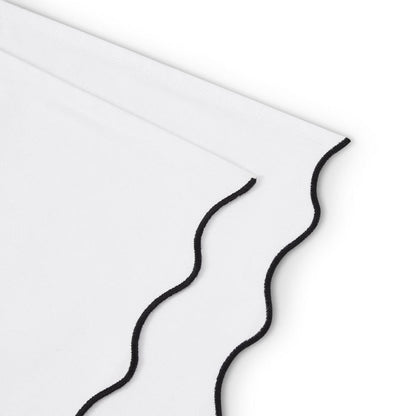 Scallop Edge Table Runner - Off White/Black - DUSK