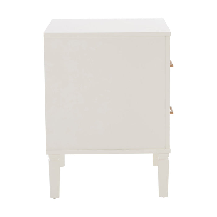 Sienna 2 Drawer Bedside Table - Cream - DUSK