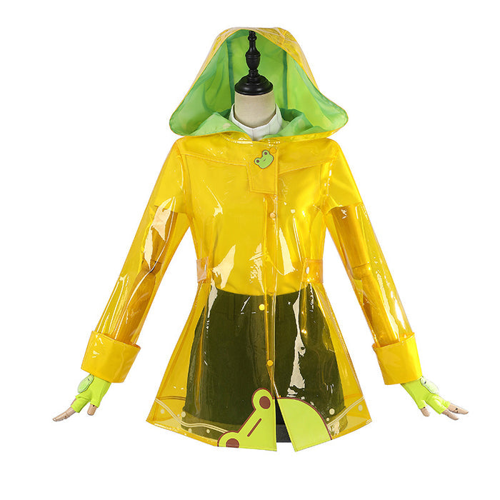 【Size XS-2XL 】DokiDoki-R Game Cosplay Yellow Raincoat Costume