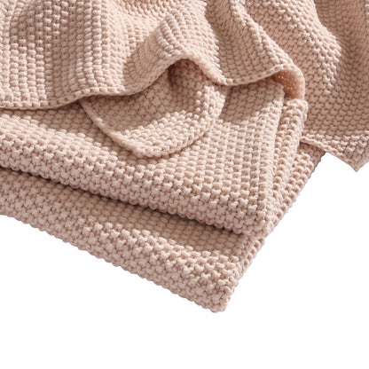 St Ives Light Weight Knit Throw - Ballet Slipper - DUSK