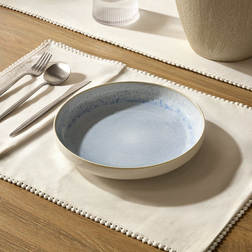 Sutton Stoneware Set of 4 Pasta Bowls - Light Blue - DUSK