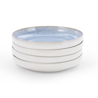 Sutton Stoneware Set of 4 Pasta Bowls - Light Blue - DUSK