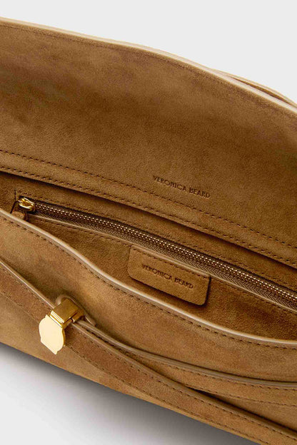 Acorn Suede Veronica Beard Dash Clutch