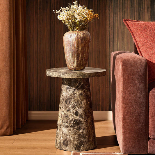 Talia Side Table - Dark Marble Effect - DUSK