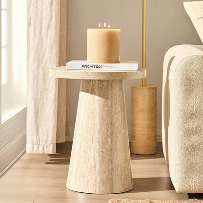 Talia Side Table - Stone Marble Effect - DUSK