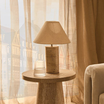 Ivy Marble Effect Table Lamp - Cream - DUSK