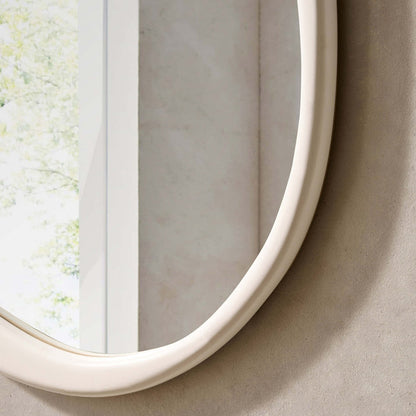 Uma Wood Pond Mirror - White - DUSK