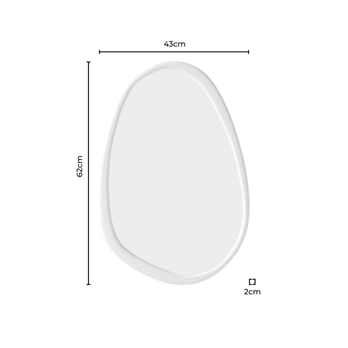 Umah Wood Pond Mirror - White - DUSK