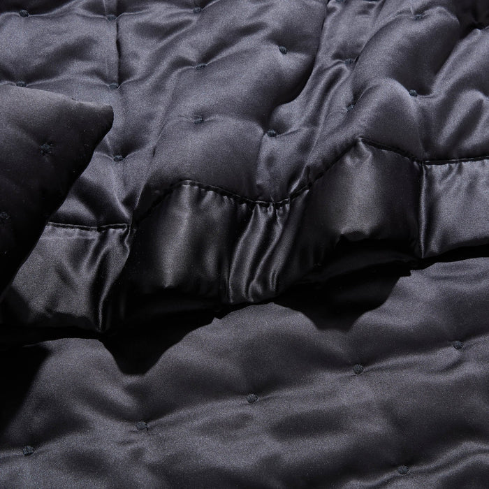 Vienna Quilted Throw 1.5m x 2m - Black - DUSK