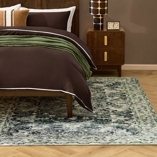 Zahra Persian Style Machine Washable Rug - Sage - DUSK